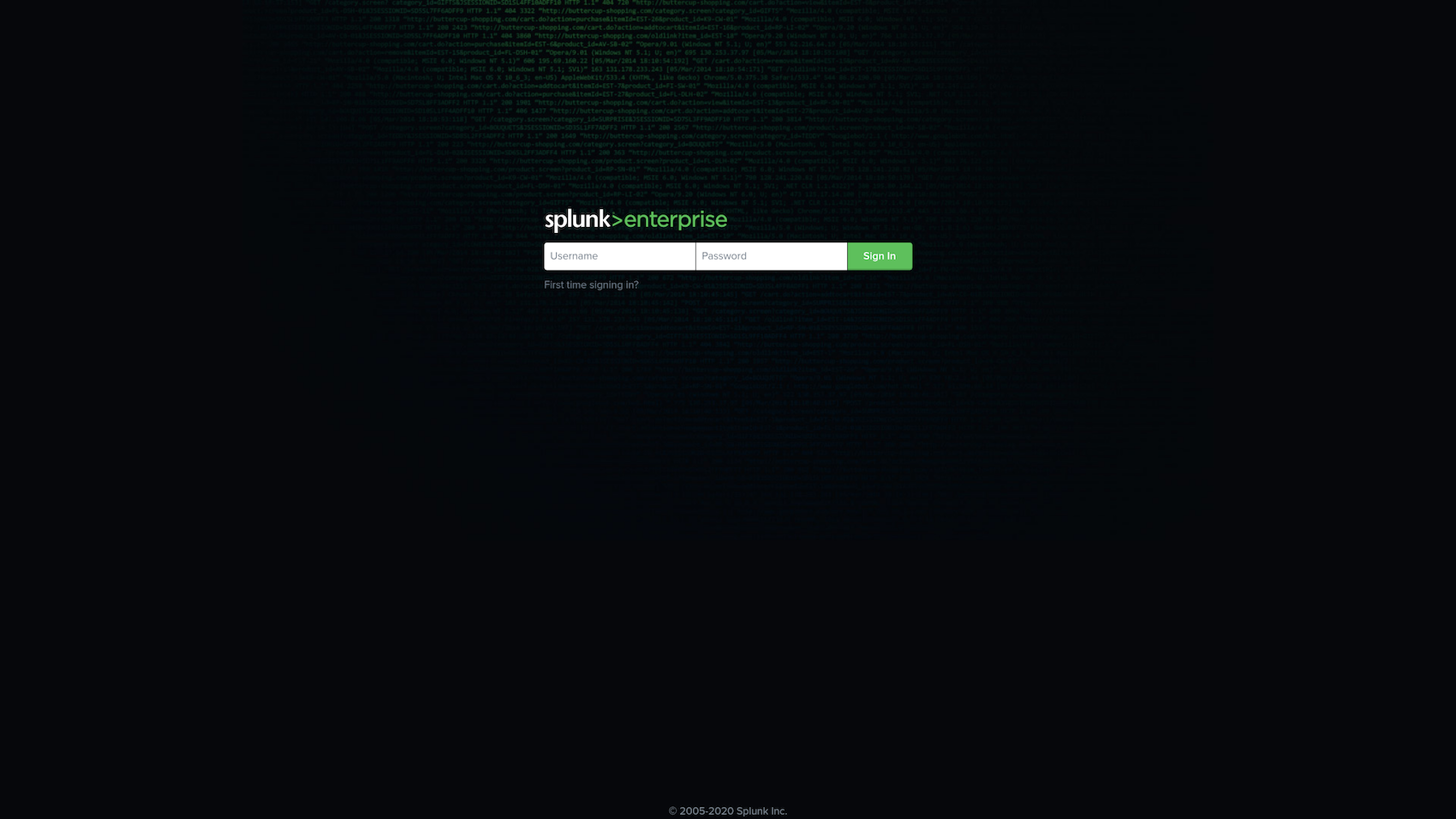 splunk login url